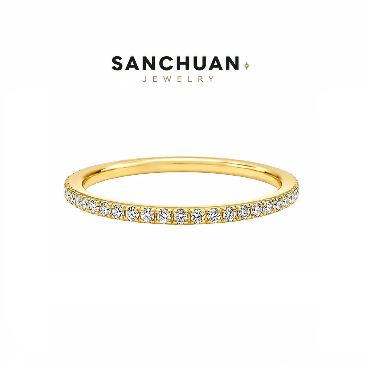 Full Pave Moissanite Ring S925 Silver Moissanite Stackable Rings | Unisex Multi-style Wear Moissanite jewelry