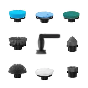 Leebein YMG-818 Electric Spin Scrubber Replacement Brush Heads, 8pcs Extra Brush Accessories Kit for YMG-818 Cordless Cleaning Brush Only - Scrubber Not Included (black)
