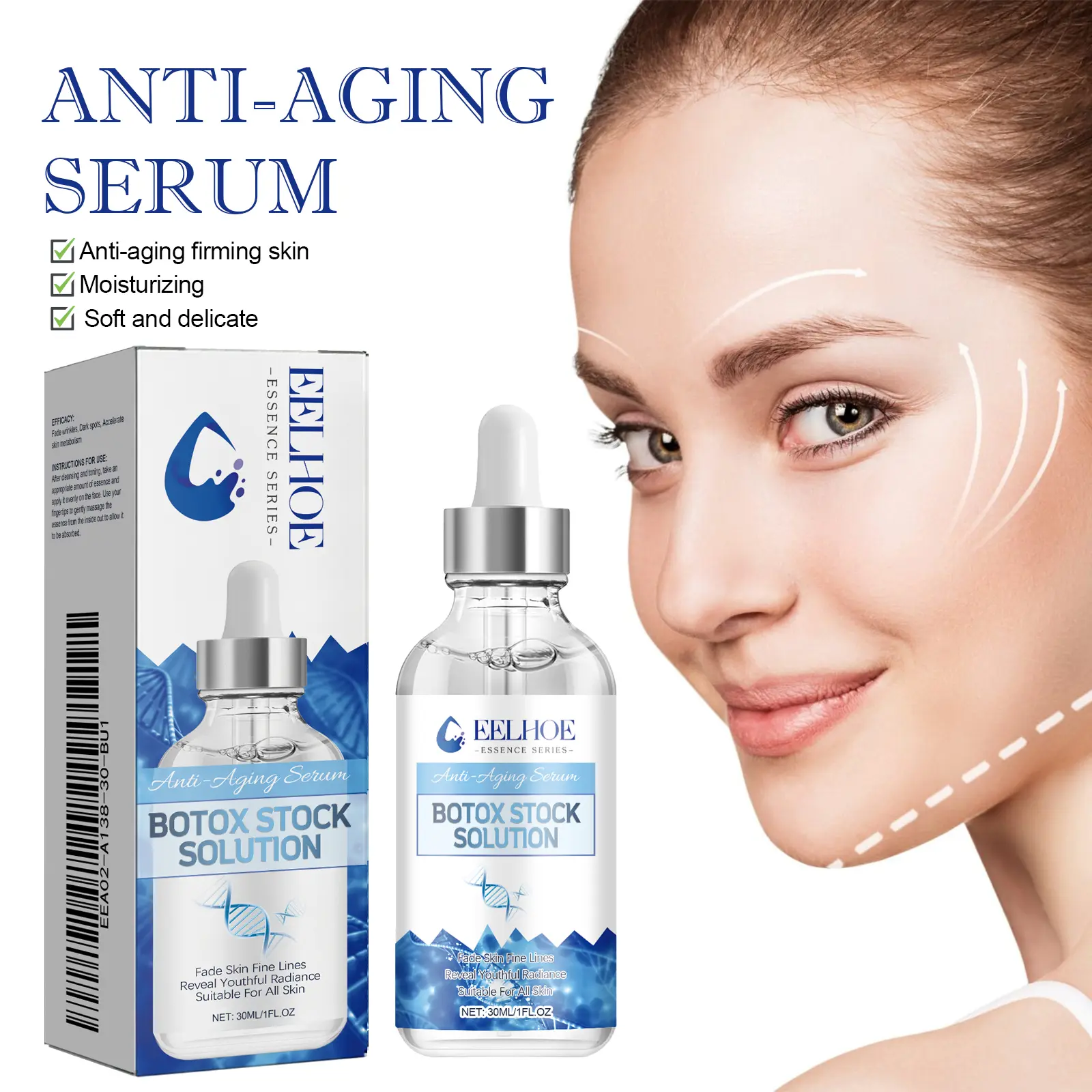 Brightening Anti-Early Aging Facial Serum, Gentle Hydrating Formula Deeply Repairs Skin, Improves Dull Tone, Softens & Refines Skin, Nourishing Face Serum for Smooth Youthful Complexion,age-defying formula