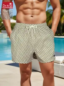 Men's Loose Quick-Dry Swim Trunks, Summer Beach Shorts with Triangle Lining, Casual Fitted Short Pants for Daily Wear