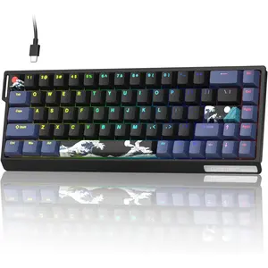 SK68 65% Gaming Keyboard, Wired Backlit Mini Keyboard w/ Hot-Swap Socket 68   Gaming Wired Keyboard for PC Laptop