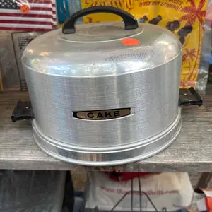 Vintage aluminum cake carrier