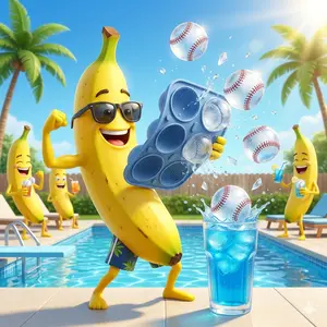 Baseball Ice Molds (6-Cavity) - The Ultimate Banana Ball Fan Pack，Unique Sports Gift for Men & Dad | Large Silicone Whiskey Ice Tray for Game Day, Father's Day