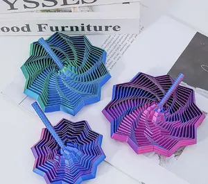 3D Printed Expanded Sensory Fidget Star, New Stress Relief Sensory Whirling Spiral with Handle, Very Satisfying Sight and Sound with Hypnotizing Visual Fidget Toy