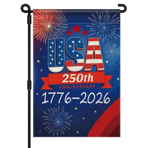 250 Anniversary USA Garden Flag, 250th Anniversary America Flag 1776-2026 Commemorative Patriotic 250 Year Banner 4th of July Yard Sign Double-Sided Waterproof Garden Flag 12x18 Inch