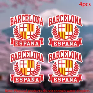 4pcs-Barcelona Sticker-car stickers for doors, windows, laptops, luggage, furniture and bumpers-durable adhesive vinyl material