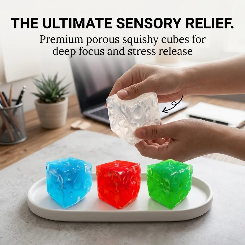 [Fast Ship] Handmade Coconut Oil Cheese Squishy Block Stress Reliever, Pliable Slow Rebound Soft Compression Ball with Satisfying Tactile Feel, Fidget for Adults, Cute Gift for Home Office Focus Relief
