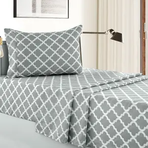 Lux Decor Collection Twin XL Bed Sheets - Premier 1800 Microfiber Deep Pocket Easy Care Sheets Set - Gray