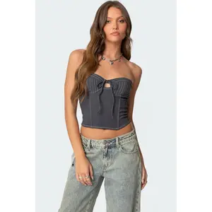 June Tie Front Strapless Corset