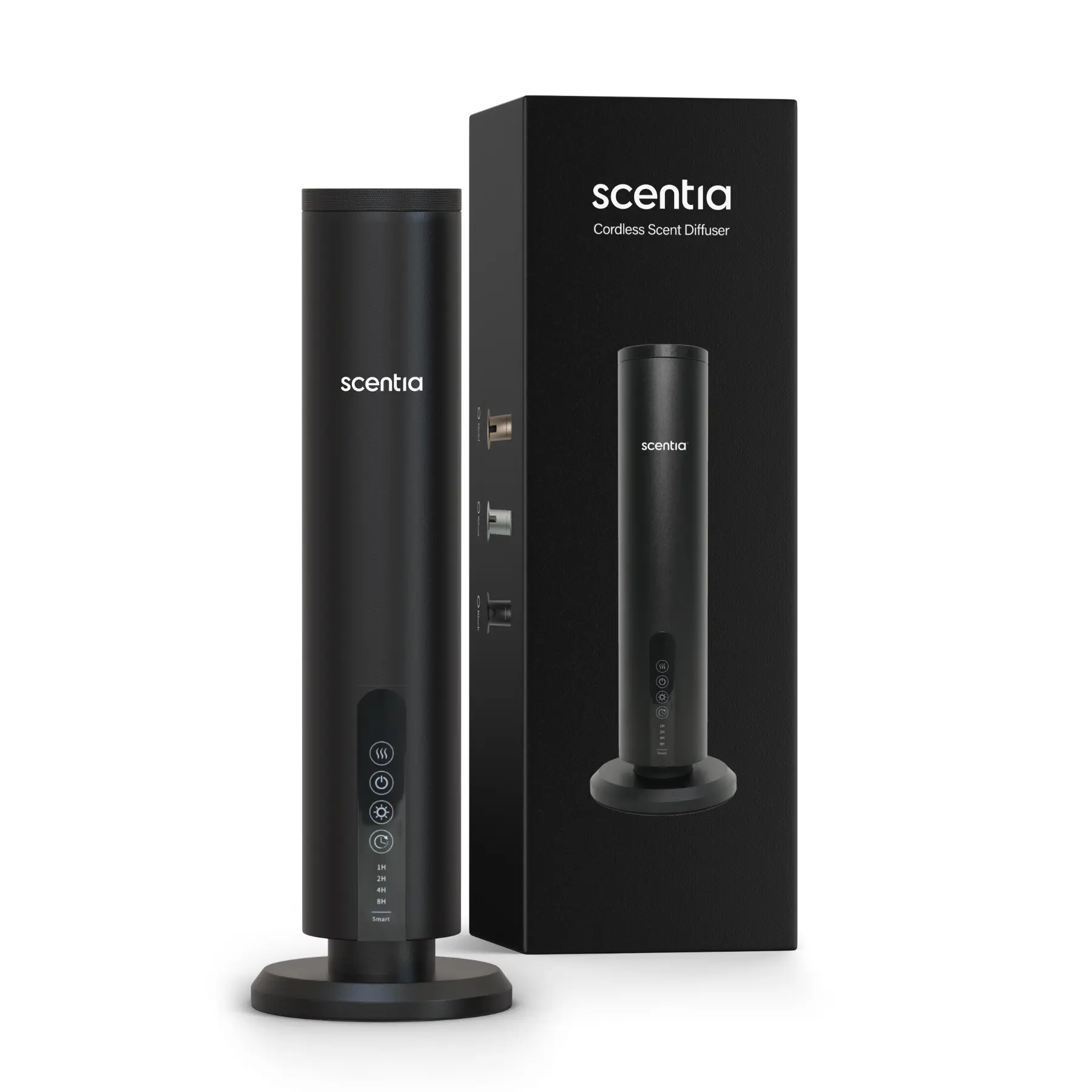 Scentia Wireless Waterless Hotel Scent Diffuser, 120ml App-Controlled Cordless, Includes Premium USA-Made Hotel Blends Oil, 72 Hrs per Charge, 1500 Sq Ft Long-Lasting Indoor Coverage, Black
