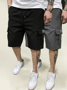 2PCS Men's sports work pants, suitable for outdoor travel, multi pocket university style work pants, gifts for boyfriends and husbands