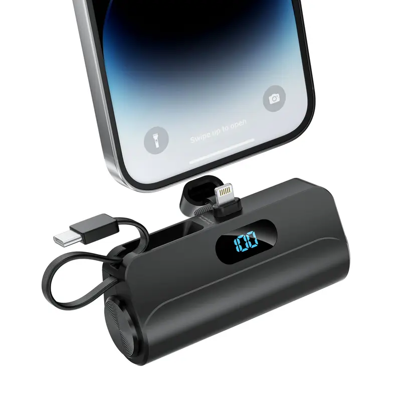 TRHOO-Portable Charger With Small Size,Upgraded 15W 3500mAh Power Bank Built In Lightning Plug Compatible Iphone14 13 12 8 7 6 Xr Xs X Se Series Airpods W