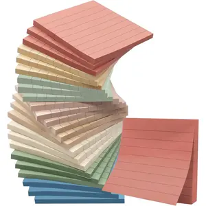 24 Pack Lined Sticky Notes 3x3 in Ruled Stickies Super Sticking Power Memo Pads,  Colors Sticky Notes with Lines Self-Stick Note Pads
