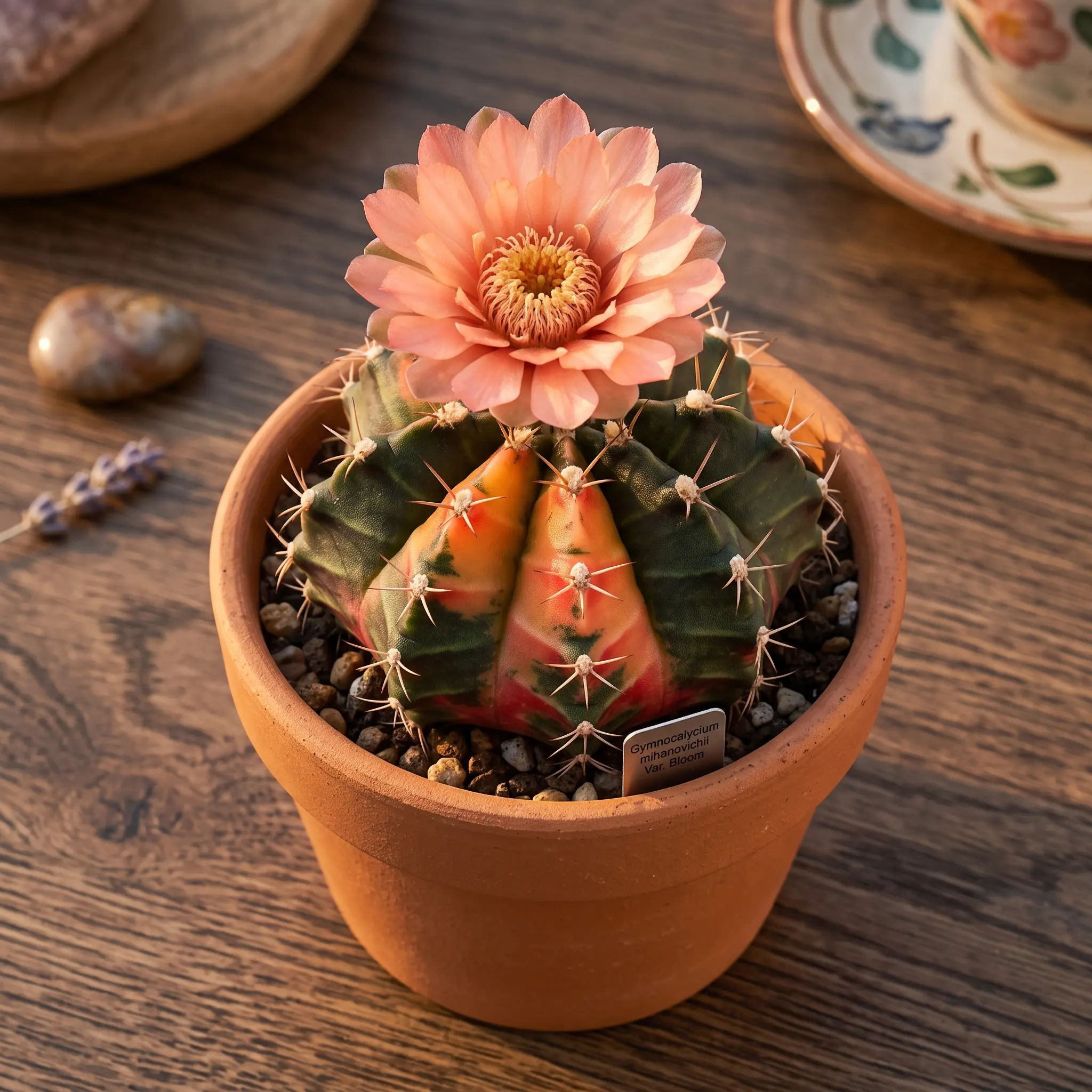 Live Gymnocalycium Stenopleurum Variegated Cactus, Easy-Care Indoor Succulent Plant for Home & Garden Supplies