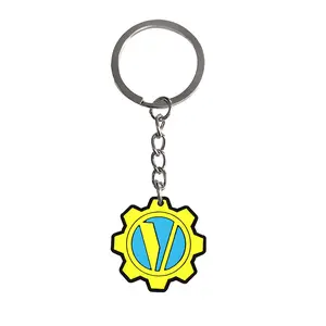 Gear-Shaped Enamel Keychain