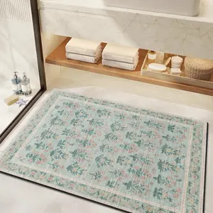Bathroom Mat, Quick-Dry Waterproof Surface with Anti-Slip Bottom, Durable and Easy-to-Clean, Suitable for Bathrooms, Doormats and Bathroom Rugs, Bathroom Drying Doormat, Bathroom Floor Mat, Shower Floor Mat