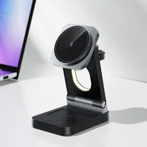 New foldable magnetic three-in-one wireless fast charger suitable for Apple phone stand wireless charging