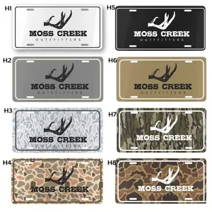 Moss Creek Outfitters Camouflage Logo License Plate Collection, Hunting & Outdoors Vanity Front Tag Auto Decor, Gift for Him, Gift for Her, 12x6 Inch Durable Metal Plate