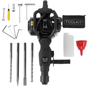 XtremepowerUS 2-in-1 Gas Demolition Tool, Power Tools with Point and Flat Chisels for Drilling Applications