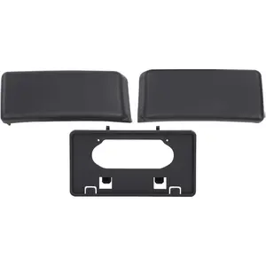 Front Bumper Guards Pads & License Plate Frame Bracket Compatible with Ford F150 2009-2014 9L3Z17E810B, 9L3Z17A385A, FO1053100, FO1068134