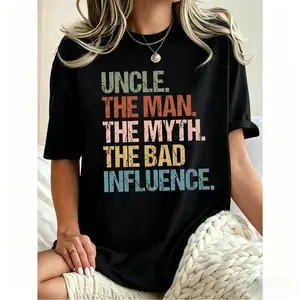 Cool Uncles Club The Man Myth Bad Influence Double Sides Shirt, Funny Uncle Gifts, Best Uncle Ever Shirt, Cool Uncle T-shirt,Gift for Uncle