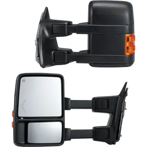 TikTokShopBlackFridayVEVOR Towing Mirrors Pair Set for 99-07 Ford F250 F350 F450 F550 Super Duty, 01-05 Excursion Power Heated with Signal Light Manual Controlling Telescoping Folding