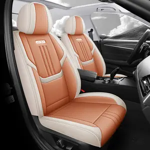 PU Leather Car Seat Cover, Automotive Seat Covers, Luxury Business Style Breathable Seat Protector, Full Coverage Cushion Cover, All Seasons Suitable, No Odor