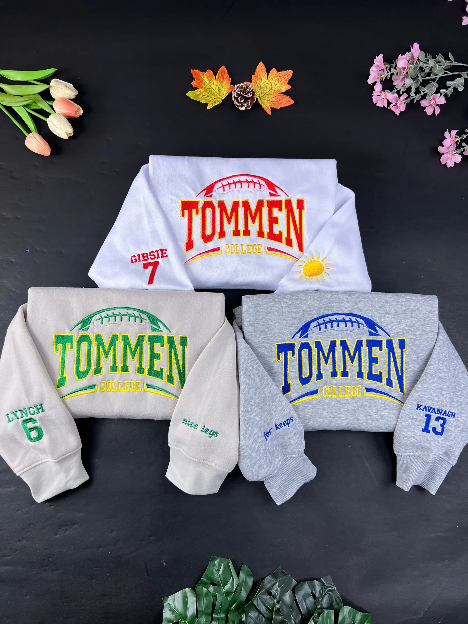 Boys of Tommen Embroidered Sweatshirt/ Hoodie, Tommen College University Crewneck, Kavanagh Lynch Gibsie, Custom Bookworm Shirt Bookish Gift for Readers Piece Womenswear Fitted Long Sleeve Xmas Hoodie