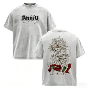 Broly The Legendary Vintage Washed Oversized Graphic Tee, DBZ Double Printed T-Shirt, Heavyweight Cotton Unisex Streetwear Top, Gym Pump Cover, Gift for Anime Fans wind breaker world tshirts book merch,funny graphic tee, men’s trendy t-shirts, deals,