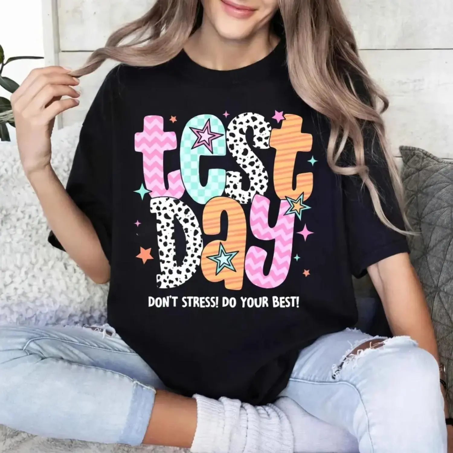 Test Day Shirt for Educators Retro Assessment Shirt with Comfy Fabric School Testing Humor Unisex Preppy Coordinator Sweatshirt and Graphic Tee