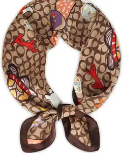 EXTREE Fashion Silky Satin Headscarf for Women Girls: Exquisite Pattern Lightweight Silk Graceful Scarfs 27.5 x 27.5 inches