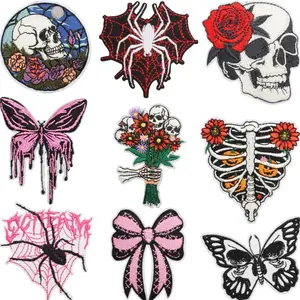 Pink Skull Iron On Patches