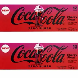 Coca Cola zero sugar cherry float pop soda 12oz 24 cans
