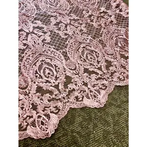 Blush Pink Scallop Embroidery Lace