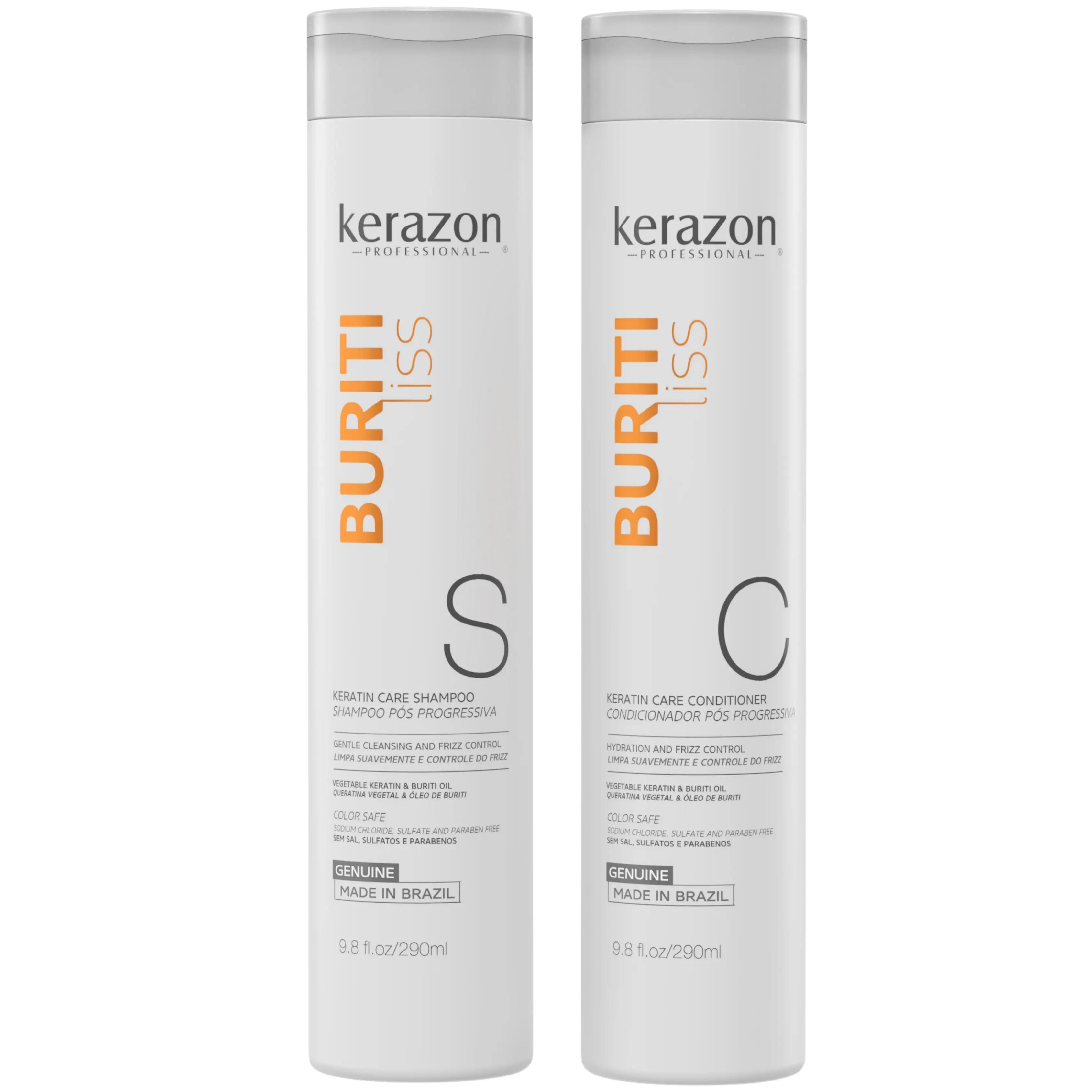 KERAZON Keratin Care Shampoo & Conditioner Multi-Pack, Sulfate-Free, Anti-Frizz Haircare Set (9.8fl.oz)