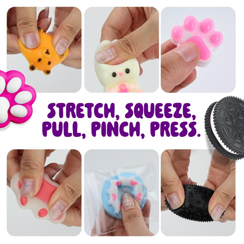 Taba Squishy Making Craft Kit Sticky Cookie Squishy Fidget Toys DIY Taba Squishy 6 Unique shapes Squishy panda, Squishy cookie, Squishy Bunny,  Glow In the dark