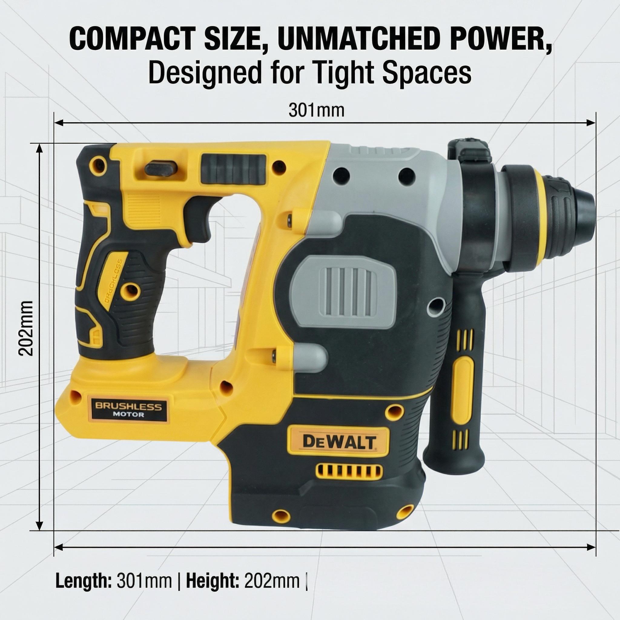 DEWALT DCH273 20V Impact Hammer Drill, 2.4J Impact, Ideal for Concrete, Wood, and Metal Drilling tool kit set Cordless Household wrench machine power brushless