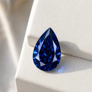 Royal Blue Pear Cut Moissanite Loose Stone 2ct 3ct | VVS1 Clarity, Traceable GRA Certificate