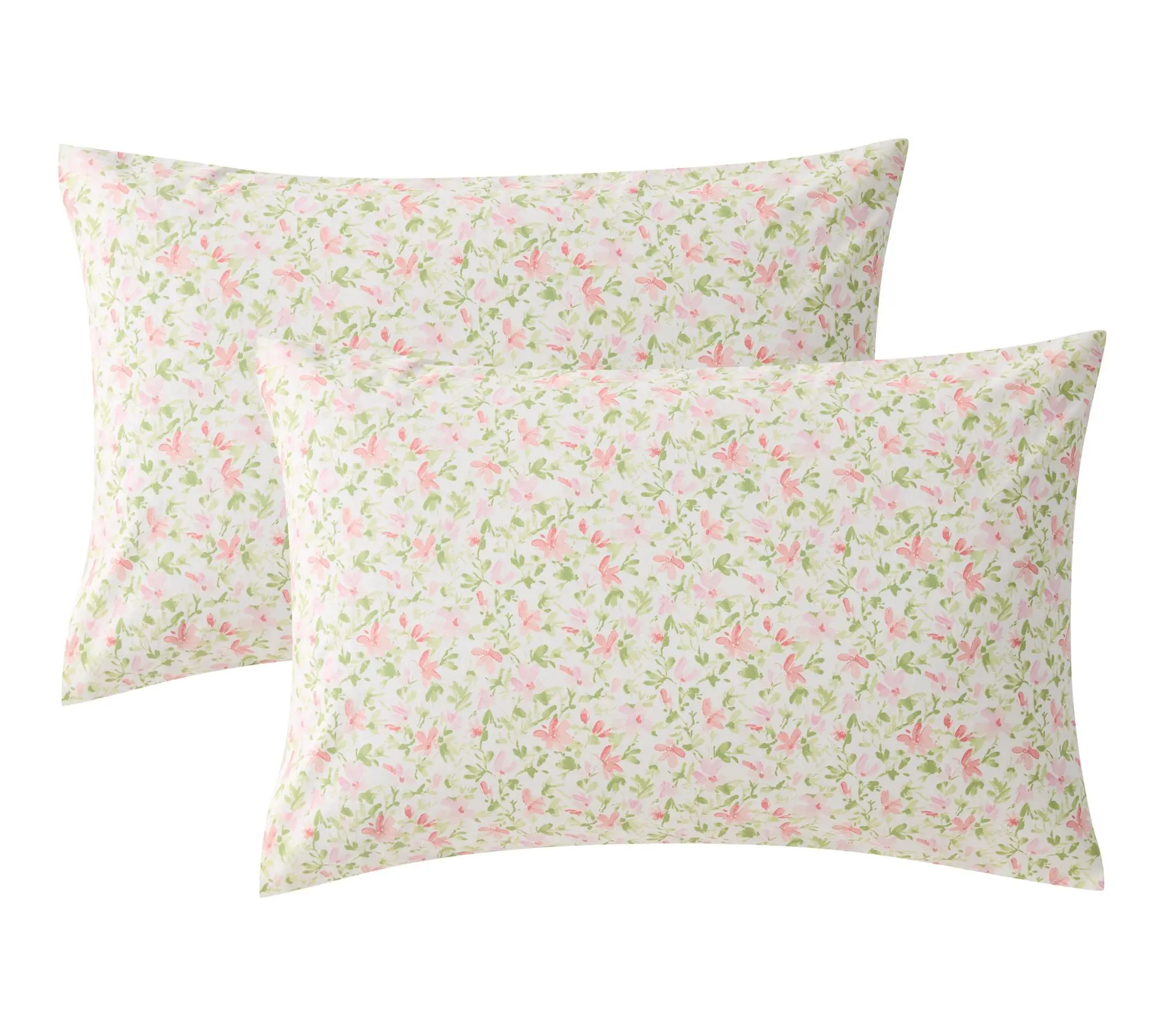 Laura Ashley Norella Pink/Green Cotton King Pillowcase Set