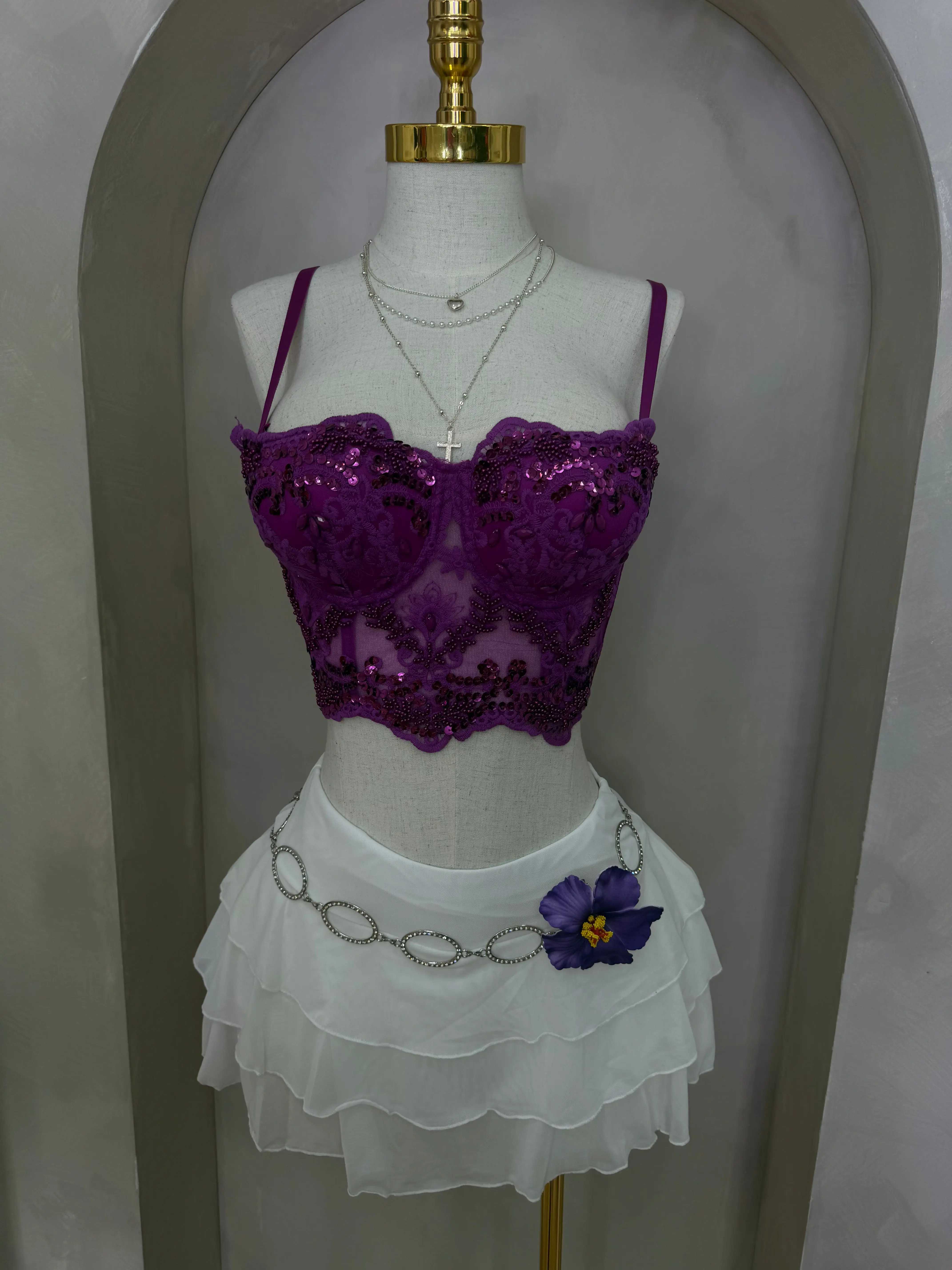 Ay dios mío cropped corset (Purple)