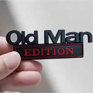 "Old Man Edition" 3D Metal Emblem – Fender, Bumper or Tailgate Badge – Funny Auto Accessory for Car Guys