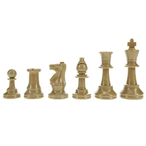 WE Games Color Bright Plastic Staunton Tournament Chess Pieces with 3.75 in. King - Half Chess Set of Chess Pieces Only, Gold