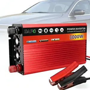 Peak 3000W Portable Car Inverter 12V Power Converter Adaptor 12V ~ 110V Home Solar Inverter Power Bank For Truck Outdoor Large Capacity Durable US Plug