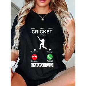 100% Cotton Cricket Is Calling And I Must Go Funny Phone Screen Humor T-Shirt