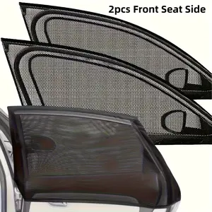 Car Window Sun Shade , 2 Front 2 Rear Window Sun Protector, Universal Car Sun Shade Mesh for Cars, SUVs & Trucks – Easy to Install