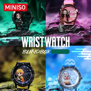MINISO Demon Slayer Blind Box Watch,Official Anime Collectible Wristwatch with Full Character Set and Hidden Rare Edition,Tanjiro Nezuko Zenitsu Rengoku Giyu,Daily Wear, School, Cosplay Gift Mystery Collectible for Fans Kids Adult Summervibes