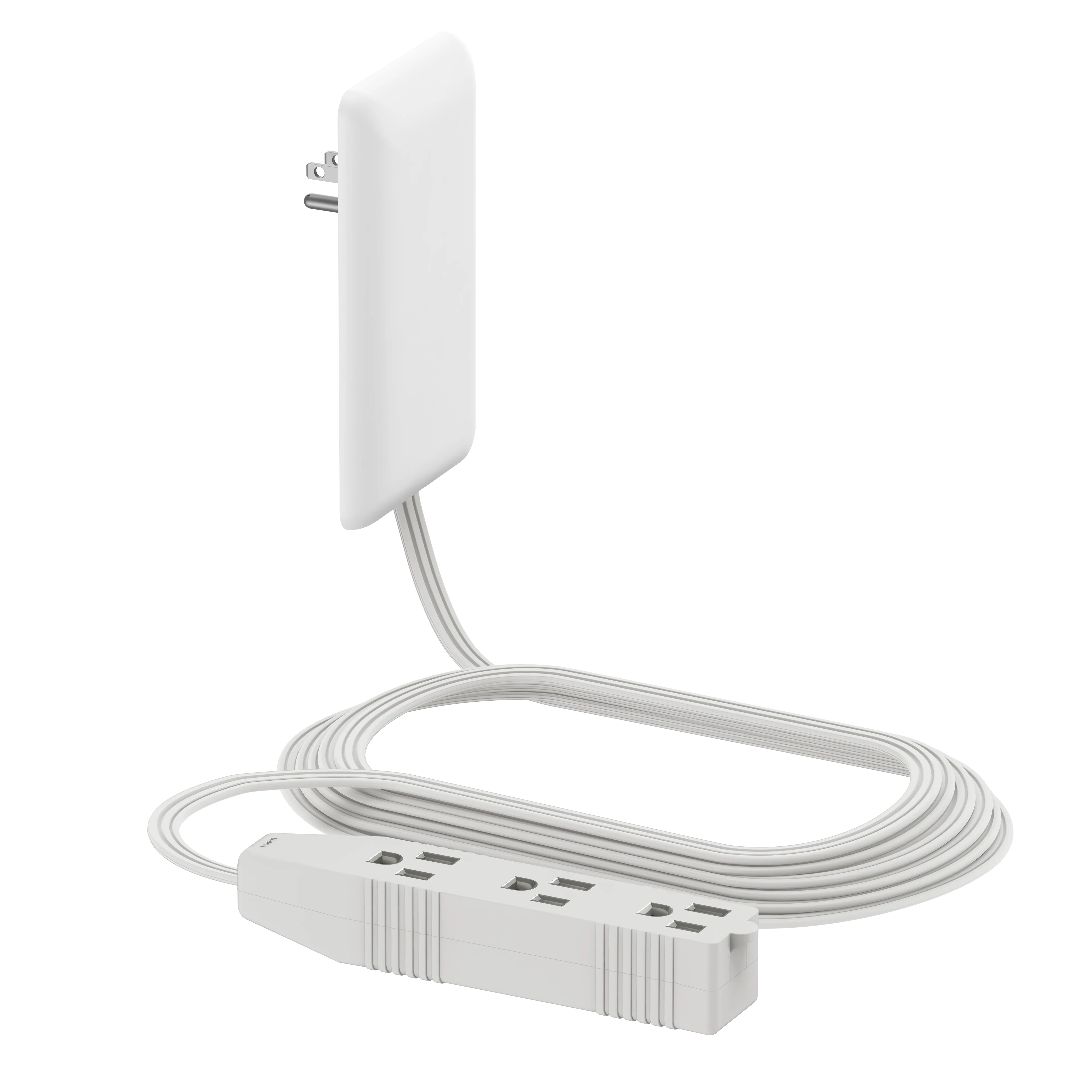 LIDER Ultra-Thin Wall Plate Plug Outlet Extender with 3 Receptacles, Flat-Face Plug with Cord Extender and 3-Outlet Power Strip, 8 Feet Cord