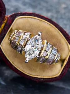 1 PC Romantic Cubic Zirconia Marquise Cut Elegant Engagement Ring For Women For Wedding Engagement Anniversary Party Jewelry Valentine's Day Gift Cubic Zirconia Rings