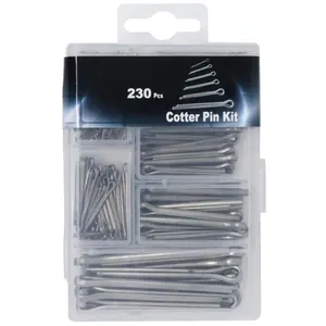 Hardware Pins 304 Stainless Steel Cotter Pins Fastener Assortment Kit Hitch Keeper Pin Clips Retaining Pins Straight Hairpins 230 count