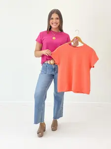 Soft Textured Short Sleeve Top